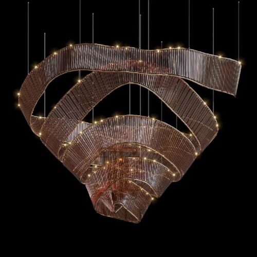 Design Strip Wavy Shape International Lighting For Hotel Lobby