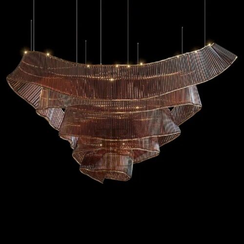 Design Strip Wavy Shape International Lighting For Hotel Lobby