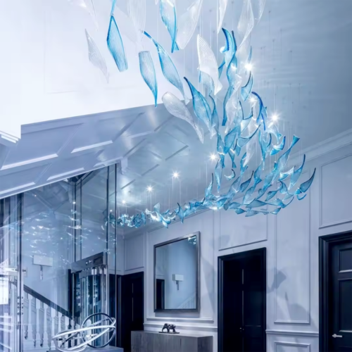 Creative Fish Sculpture Design Hanging Chandelier