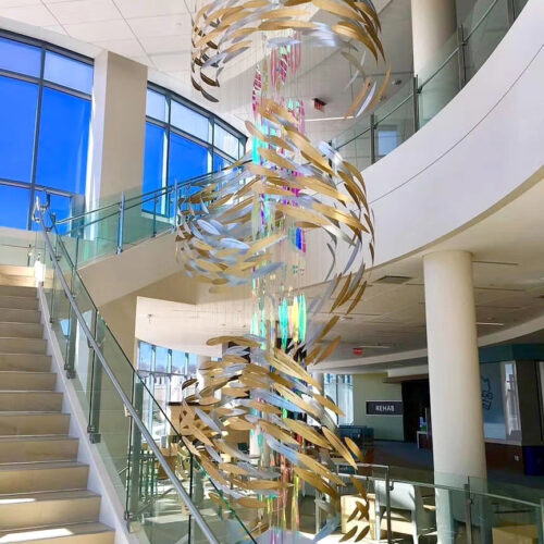 Creative Fish Sculpture Design Hanging Chandelier