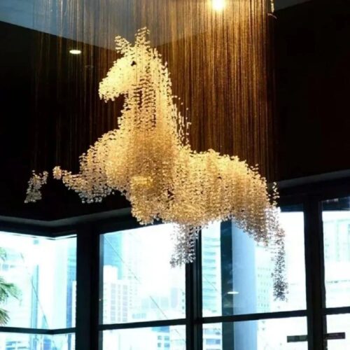 Custom Your Brand Creative Modern Horse Shape Chandelier