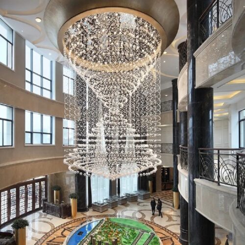 Engineering Customized Crystal Glass Luxury Led Chandelier