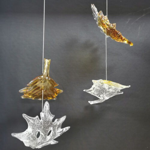 Custom Glass Leaves Hanging Ceiling Lamp