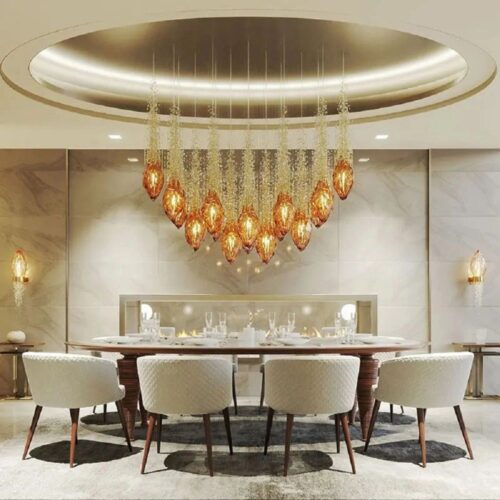 Decorated Glass Meeting Room Chandeliers & Pendant Light