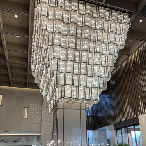 Luxury Hotel Lobby Square Event Banquet Engineering Crystal Chandelier