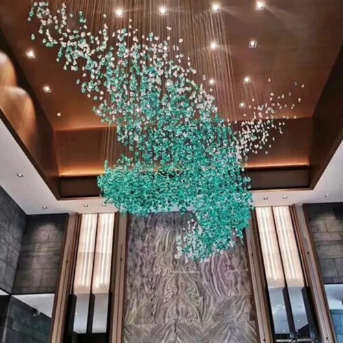 Hotel Lobby Stone Chandelier