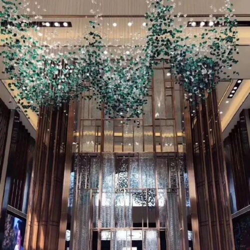 Hotel Lobby Stone Chandelier