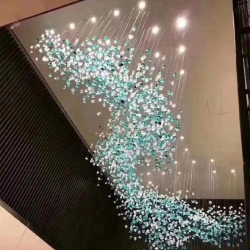 Hotel Lobby Stone Chandelier