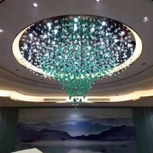 Hotel Lobby Stone Chandelier