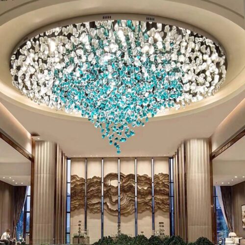 Hotel Lobby Stone Chandelier