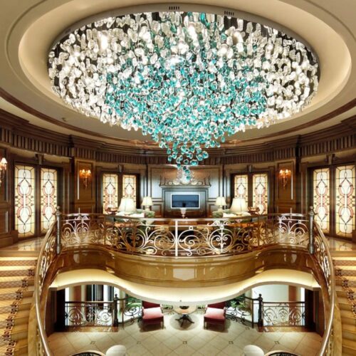 Hotel Lobby Stone Chandelier