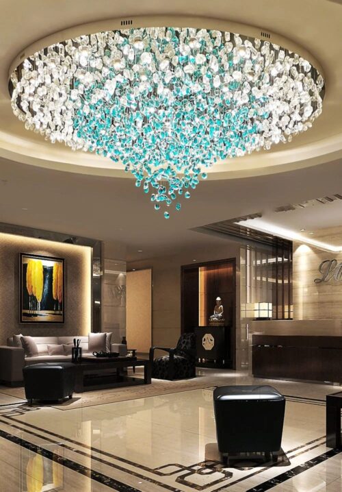 Hotel Lobby Stone Chandelier