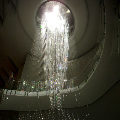 Hotel Lobby Staircase Villa Crystal Chandelier