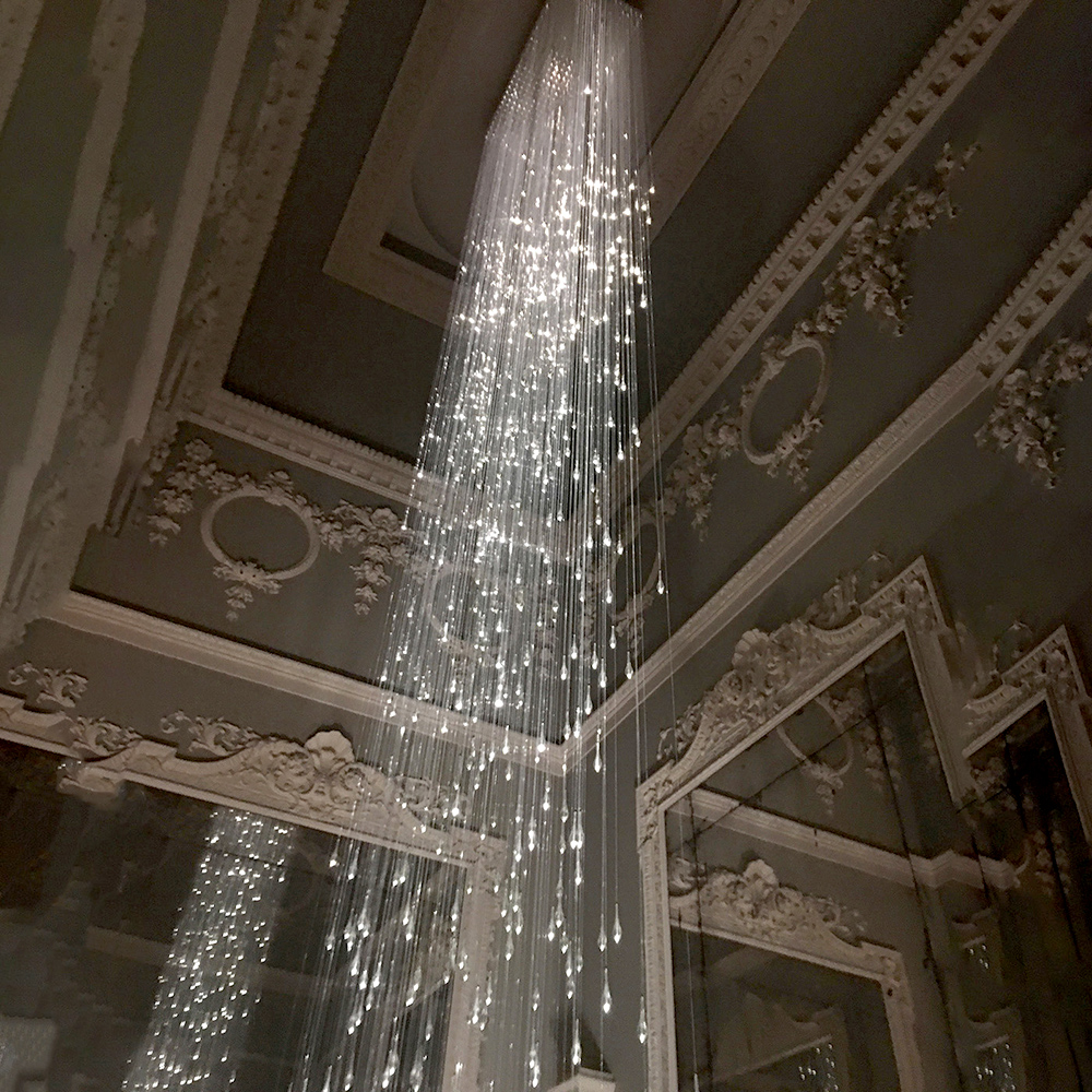 Hotel Lobby Staircase Villa Crystal Chandelier