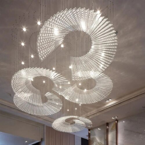 Unique Glass Engineering Non-Customized Large Chandelier