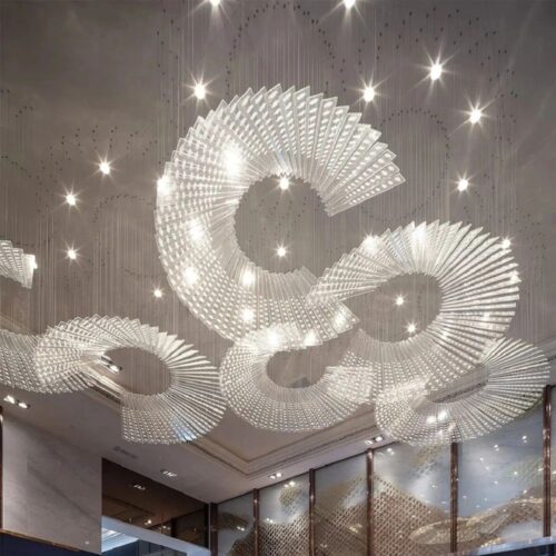 Unique Glass Engineering Non-Customized Large Chandelier