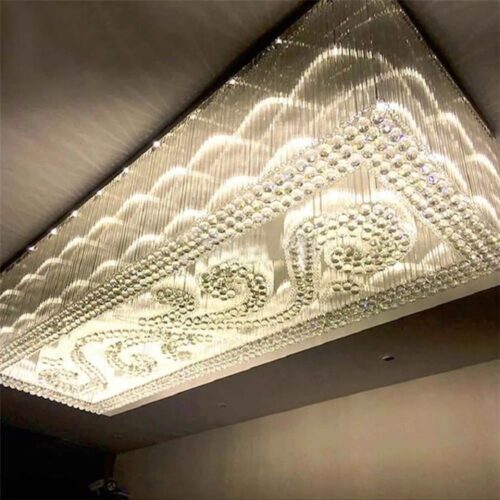 Large Rectangle Flush Mount Chandelier