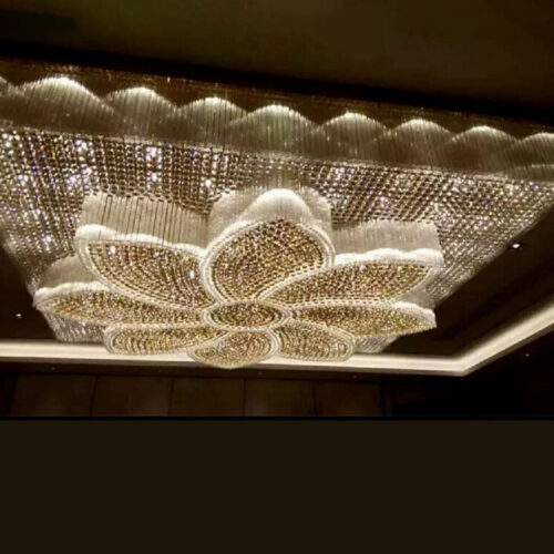 Large Rectangle Flush Mount Chandelier