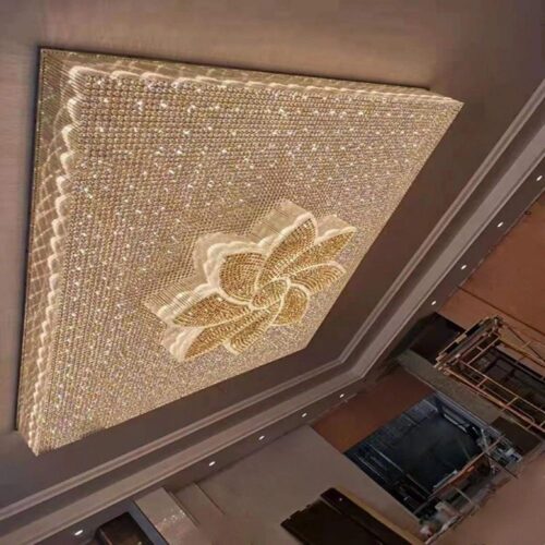 Large Rectangle Flush Mount Chandelier