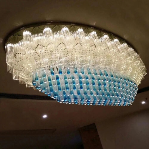 Large-Scale Crystal Ceiling Chandelier