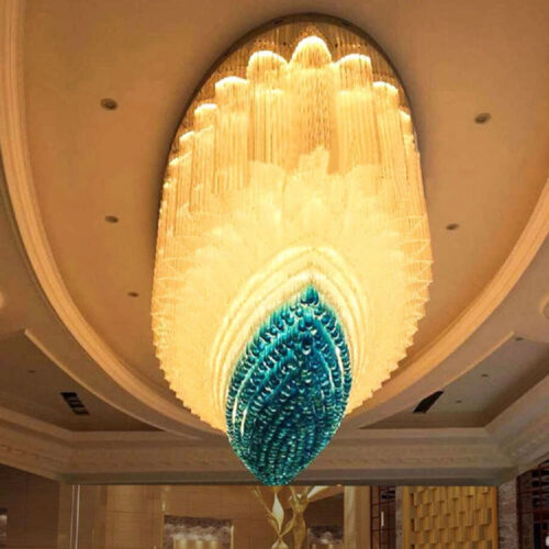 Large-Scale Crystal Ceiling Chandelier