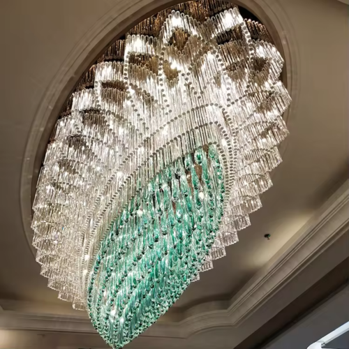 Large-Scale Crystal Ceiling Chandelier