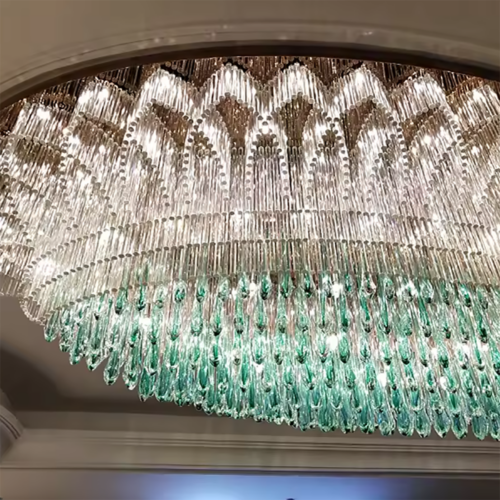 Large-Scale Crystal Ceiling Chandelier