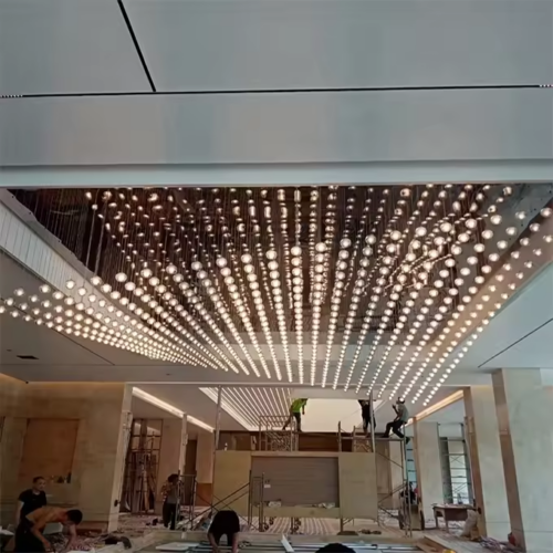 Luxury Glass Ball Large Project Hotel Lobby Chandelier