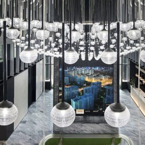 Luxury Glass Ball Large Project Hotel Lobby Chandelier