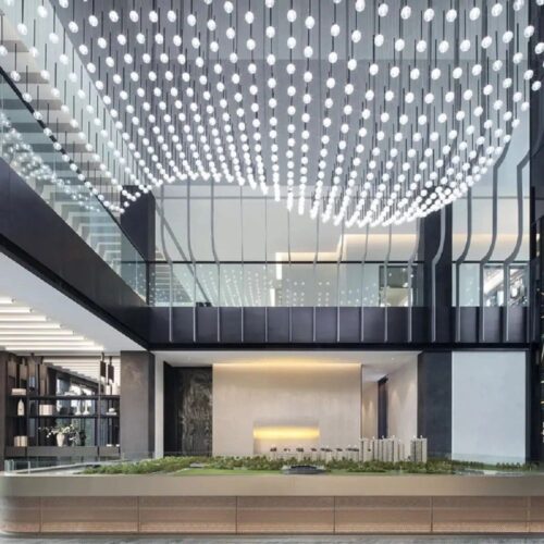 Luxury Glass Ball Large Project Hotel Lobby Chandelier