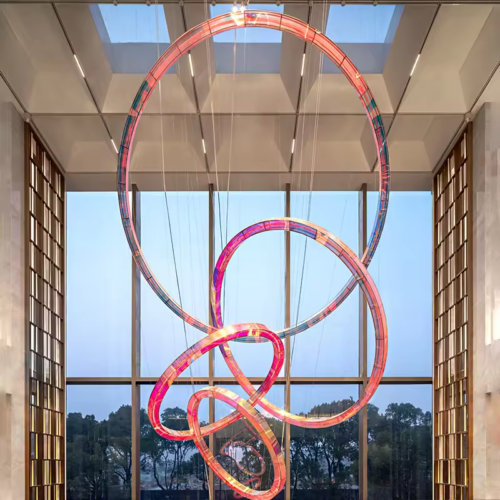 Colorful Ribbon Chandelier For Hall Lobby Hotel Villa