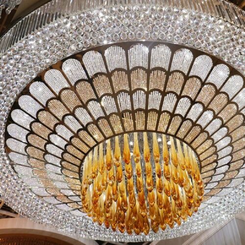 Hand Blown Art Glass Chandelier