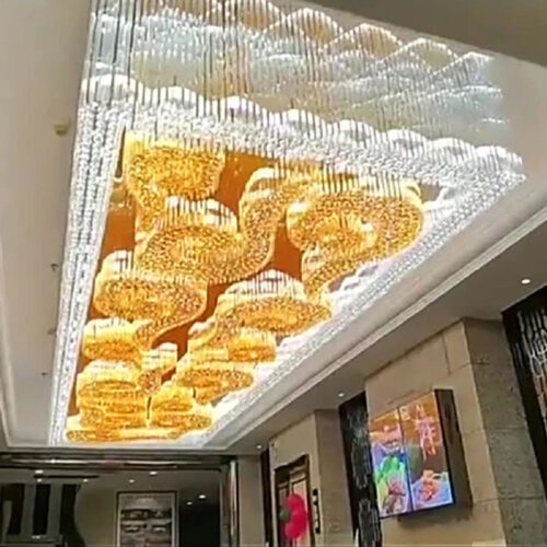 Modern Large Scale Auspicious Cloud Shape Chandelier