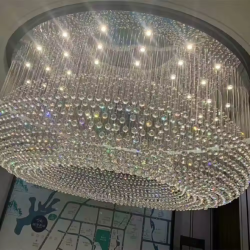 Custom Large Luxury Crystal Chandelier For Staircases & Hotel