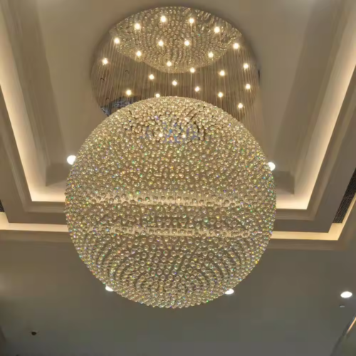 Custom Large Luxury Crystal Chandelier For Staircases & Hotel