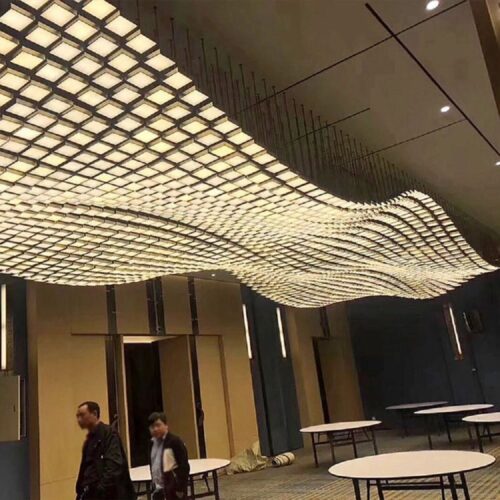 Custom Made Modeling Wave Shape Large Chandelier