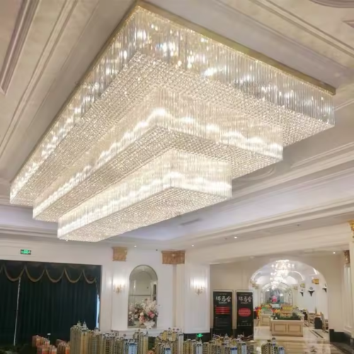 Modern LED K9 Crystal Ceiling Light for Big Foyer Wedding