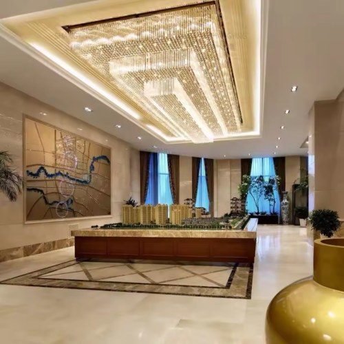 Modern LED K9 Crystal Ceiling Light for Big Foyer Wedding