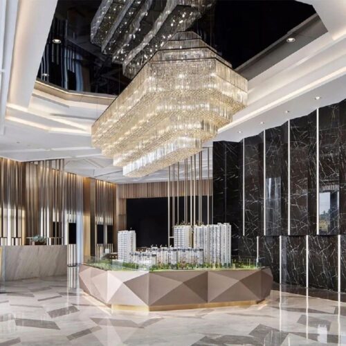 Modern LED K9 Crystal Ceiling Light for Big Foyer Wedding