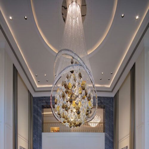 Custom Project Hotel Villa Staircase Hanging Pendant Light