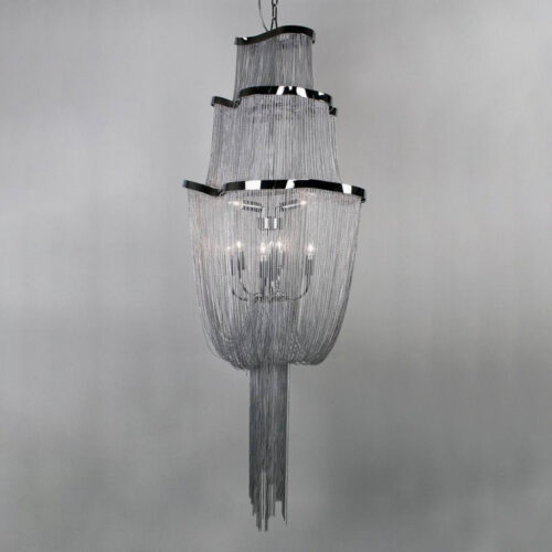 Luxury Round Aluminum Chain Chandeliers – Modern Hotel & Restaurant Lighting