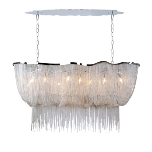 Luxury Silver Aluminum Chain Chandeliers – Modern Interior Lighting