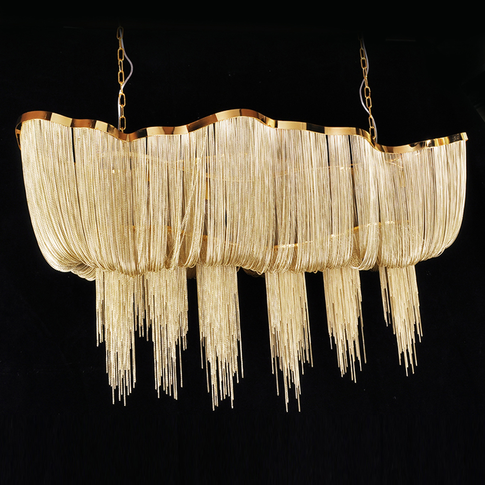 Gold Tassel Chain Chandelier