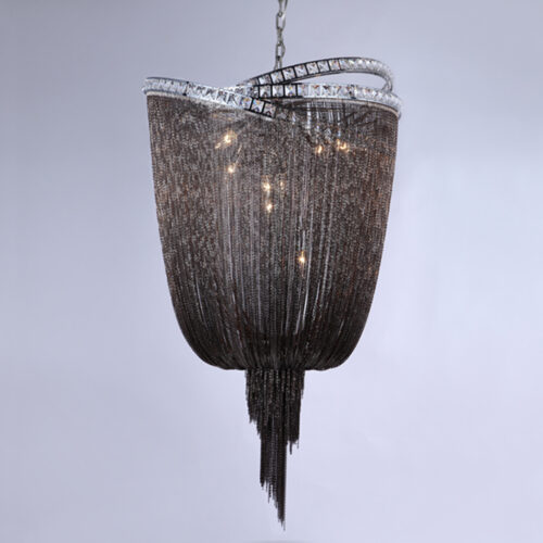 Luxury Oval Aluminum Chain Chandeliers for Modern Restaurants & Hotels