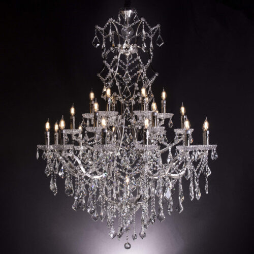 Antique Crystal Lighting Custom Brass Chandelier