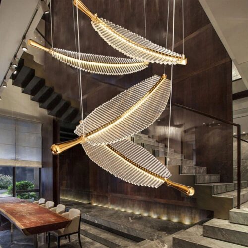 Loft Duplex Building Large Chandelier for Rotary Staircase