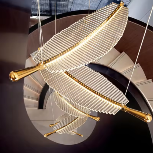 Loft Duplex Building Large Chandelier for Rotary Staircase