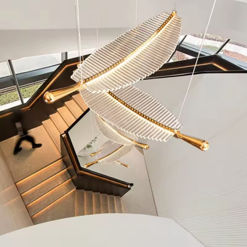 Loft Duplex Building Large Chandelier for Rotary Staircase