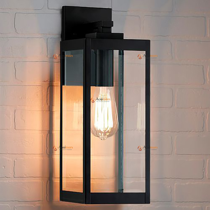 Black Metal Outdoor Wall Lamp