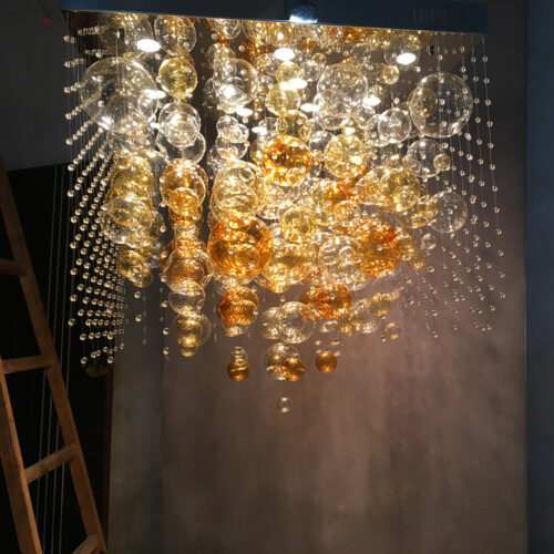 Glass Bubbles Ball LED Crystal Chandeliers for Home